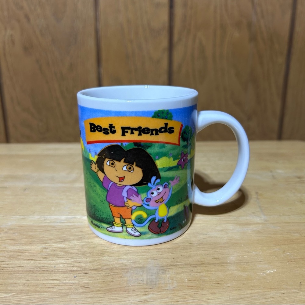 Vintage Dora the Explorer Coffee Mug Cup Monogram Friends Boots Swiper 2005 8oz